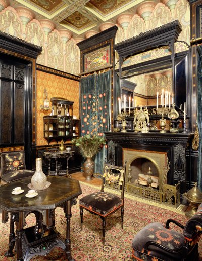 摩尔吸烟室，John D Rockefeller House，电话：1864-81 作者 美国学校