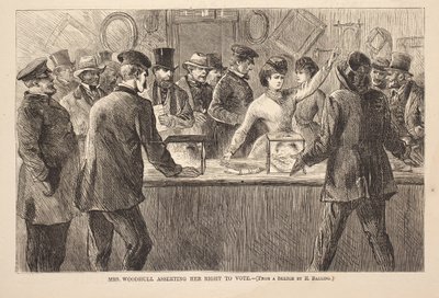 Mrs. Woodhull Asserting Her Right to Vote, engraving from Harpers Weekly, November 25 作者 美国学校