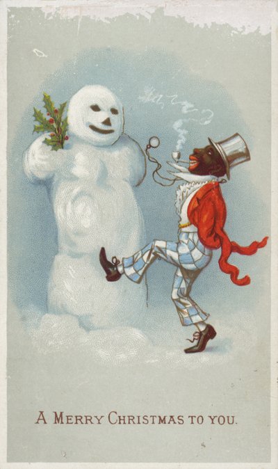 黑人和雪人圣诞贺卡 作者 美国学校