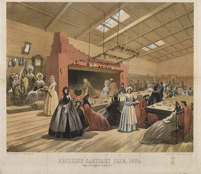 新英格兰厨房，布鲁克林卫浴博览会，1864年 作者 美国学校