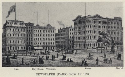 Newspaper (Park) Row in 1870 (litho) 作者 美国学校