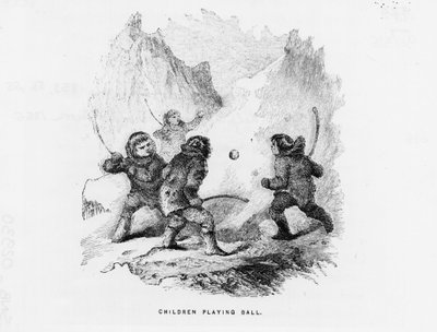 北极：孩子们在冰包上玩球赛--埃利沙-肯特-凯恩；1853-1855年的艺术探索（费城，Childs和Peterson）。 作者 美国学校