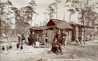 在奥卡拉，佛罗里达附近的老蹲着的人房子，c.1880s 作者 American School