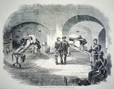 佛罗里达州迪肯斯堡的十个侧翼炮台之一"，1861年在联邦控制之下（石印）。 作者 美国学校