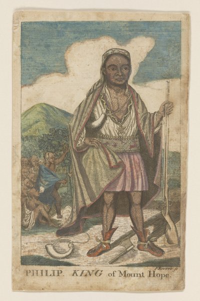 菲利普，希望山之王，酒吧。 1772（手工彩色雕刻） 作者 美国学校