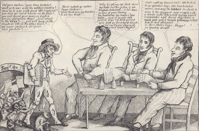 1812 年战争前夕的政治漫画，约 1812 年（石版画） 作者 美国学校