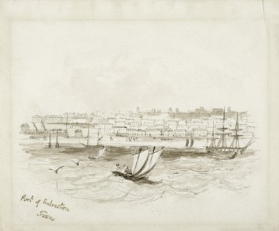 Port of Galveston, Texas, late 1800s (ink on wove paper) 作者 美国学校