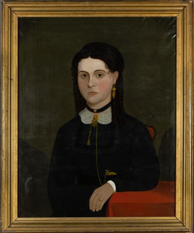 伊丽莎白-拉弗顿-温（生于 1833 年）1853-60 年肖像（布面油画）（一对见 199361） 作者 美国学校