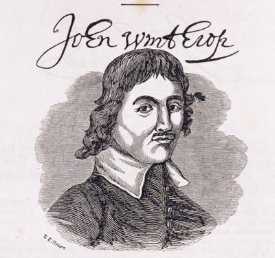 来自&39;康涅狄格历史收藏&39;的John Winthrop（1588-1649）的肖像，约翰华纳巴伯，1856年 作者 美国学校