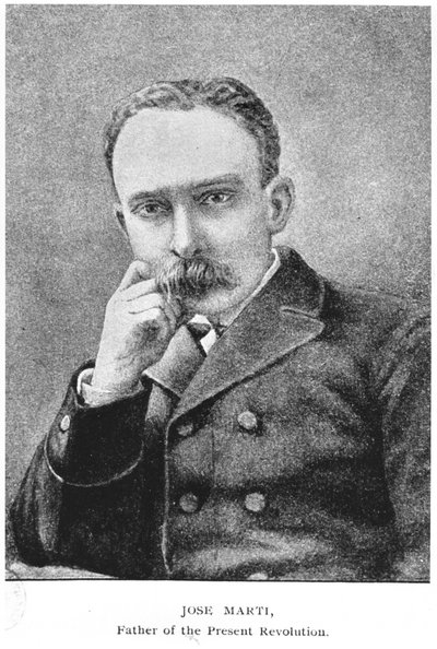 何塞·马蒂（1853-95）的肖像来自穆拉·霍尔斯特德的“古巴的故事”，1898年出版 作者 美国学校