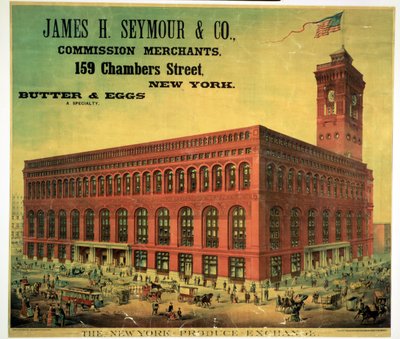 海报广告James H. Seymour＆Co。委员会纽约生产交易所商人，由Sacket，Wilhelms和Betzig雕刻，c.1885 作者 American School