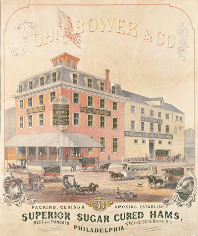 海报广告John Bower＆Co。高级糖腌制火腿 作者 American School
