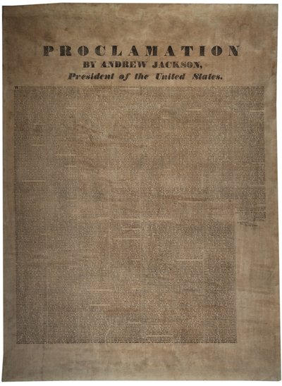 1832年12月10日，美国总统安德鲁·杰克逊（1767-1845）宣布 作者 American School