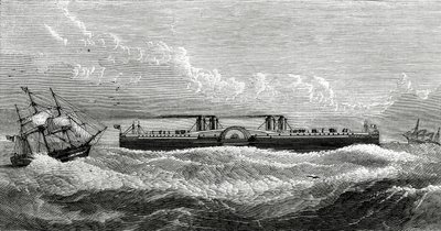 拟议的多佛和加来之间的轮渡蒸汽船，插图来自Appletons Journal，1872年5月4日 作者 美国学校