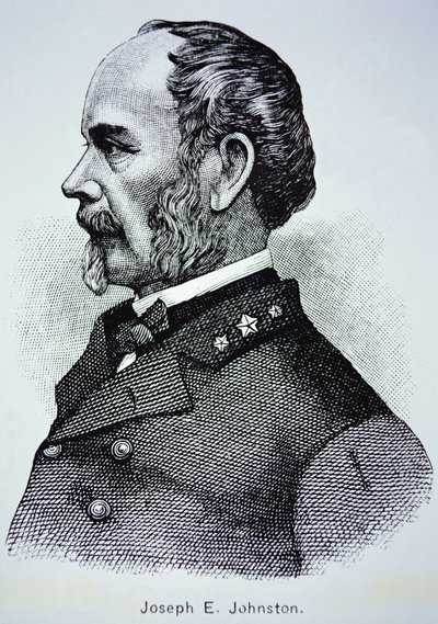 约瑟夫-E-约翰斯顿将军（1807-1891）的肖像（石印）。 作者 美国学校