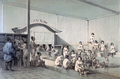 锡诺达公共浴场，1856年（彩色aquatint） 作者 美国学校