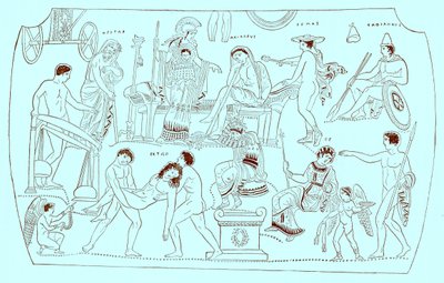 Hektor的赎金，来自Victor Duruy的希腊历史插图，1890年出版（数字增强图像） 作者 美国学校