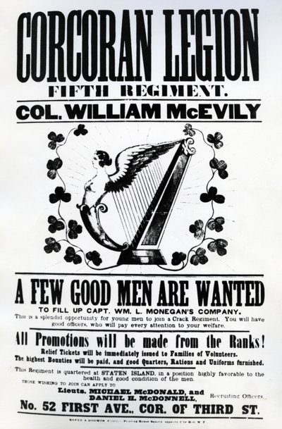 1862年Corcoran军团招募海报（印刷纸） 作者 American School