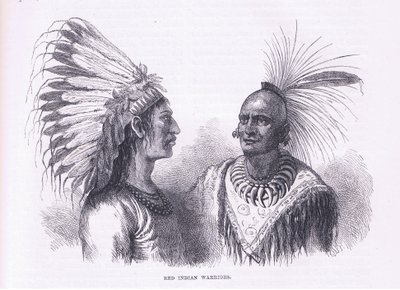 红印地安战士，插图来自Cassell的《美国历史》，由Petter & Galpin出版，约1890年（平板）。 作者 美国学校