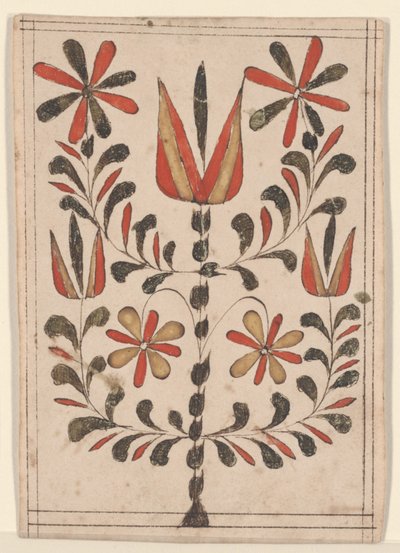 优异奖励（Belohnung），Fraktur绘画（纸和笔在纸上用墨水） 作者 美国学校