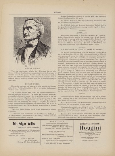 Robert Houdin，广告 作者 美国学校