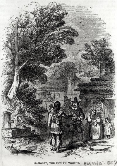 Samoset，印度游客，来自&39;Harper&39;s Monthly&39;，1857年 作者 美国学校