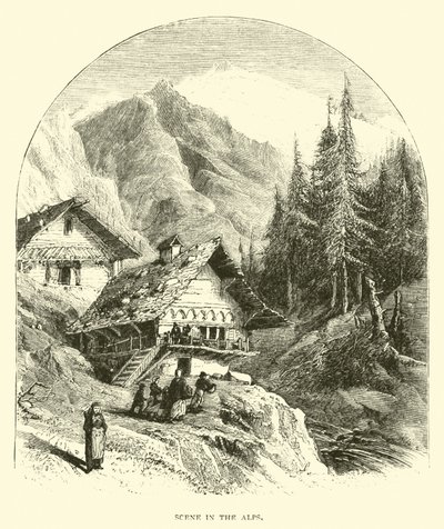 在阿尔卑斯山的场景 作者 美国学校