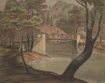 Wissahickon的场景，1880年 作者 美国学校