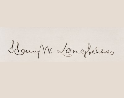 Henry Wadsworth Longfellow的签名 作者 美国学校