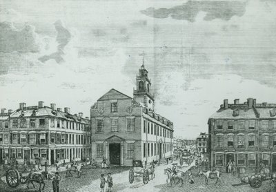 1881年波士顿老州议会大厦的西南视图 作者 美国学校