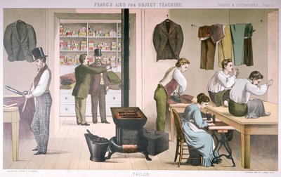 裁缝，1874年Prangs Aids for Object Teaching的板块 作者 美国学校