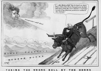 采取错误的公牛，由John Childs，纽约出版，1840年， 作者 American School