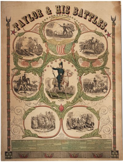 泰勒和他的战斗，由辛辛那提的鲁弗斯布兰查德出版，1847年由纽约的Ensign＆Thayer出版 作者 American School