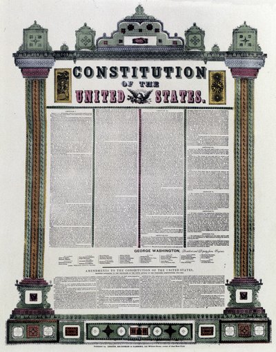 美利坚合众国宪法》（美国宪法）于1787年签署，1789年适用。 作者 美国学校