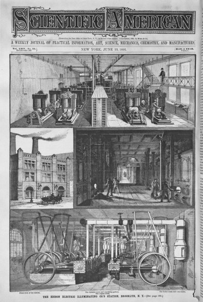 爱迪生电动照明Cos Station，1891年科学美国人的插图 作者 美国学校