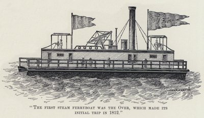 "The First Steam Ferryboat was the Over, which made its Initial Trip in 1812" (litho) 作者 美国学校