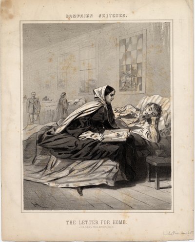 家庭信，来自竞选草图的插图，1863年 作者 American School
