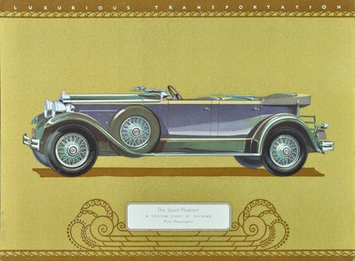 运动型辉腾，帕卡德公司定制的八缸跑车，1930 年出版（彩色石版印刷）。 作者 美国学校