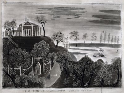华盛顿陵，弗吉尼亚州弗农山，1807年后（石墨在砂纸上） 作者 美国学校