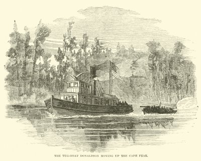 1865年3月，Tug-boat Donaldson向Cape Fear移动 作者 美国学校