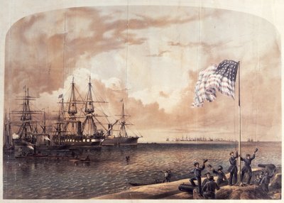 1861年11月7日，皇家港口的联盟胜利，由Shearman和Hart雕刻，1861年 作者 美国学校