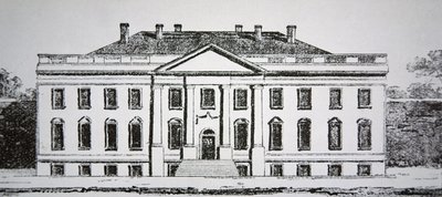 1807年的白宫（雕刻）。 作者 美国学校