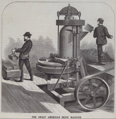 The great American brick machine (engraving) 作者 美国学校