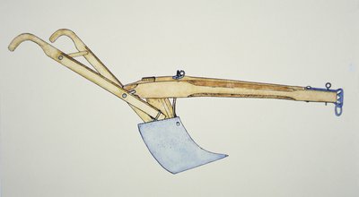 钢刃犁（彩色平版印刷）。 作者 美国学校