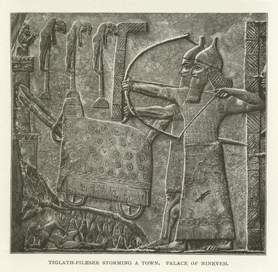 Tiglath-Pileser猛冲一个镇，Nineveh宫殿 作者 美国学校
