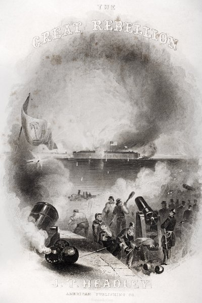 标题页插图1861年对萨姆特堡的攻击，来自JT Headley的“大叛乱”，1866年出版 作者 美国学校