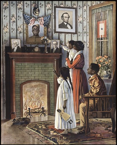 一战海报 "真蓝"，1918 年出版（彩色石版画1918 年（彩色石版画） 作者 美国学校