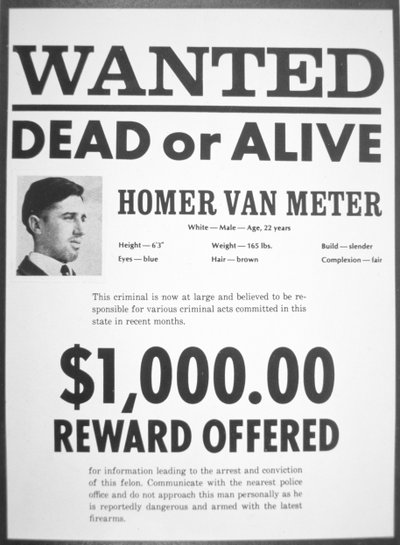 Homer van Meter 的通缉海报（新闻纸） 作者 美国学校