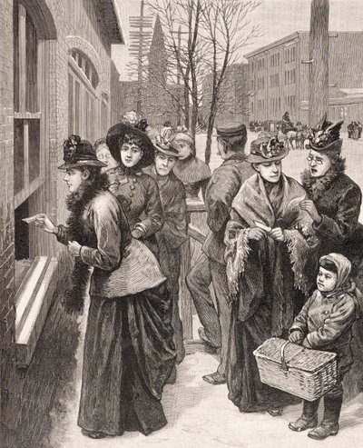 美国怀俄明州夏延市投票的妇女（石版画） 作者 美国学校
