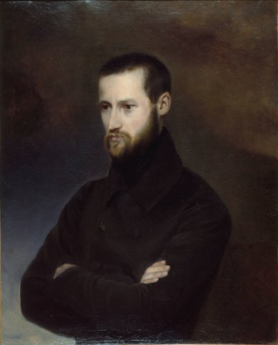 路易-奥古斯特-布朗基的肖像，1805-1881年，1844年至1850年间。 作者 艾米莉·苏珊娜·塞尔
